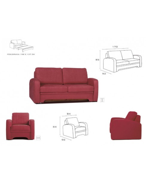 IMPULS ülőgarnitúra szett - kanapé + 2db fotel